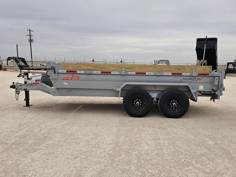 14' Horizon EZ7 Bumper Pull Dump Trailer 19" Sides - (2) 7K Axles af-45d