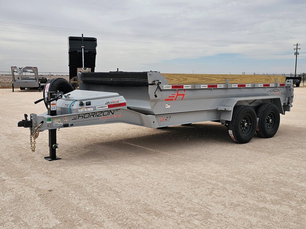 14' Horizon EZ7 Bumper Pull Dump Trailer 19" Sides - (2) 7K Axles af-45d