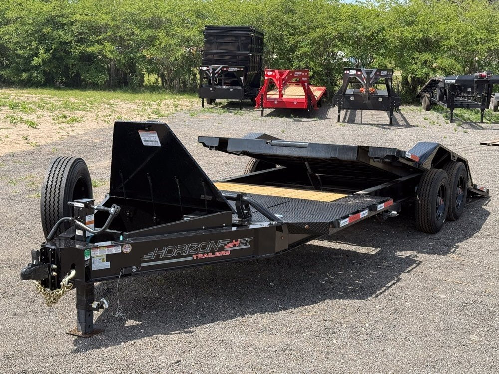 22' Horizon HET Bumper Pull Equipment Tilt Trailer Drive Over Fenders - (2) 10K Axles 39-425