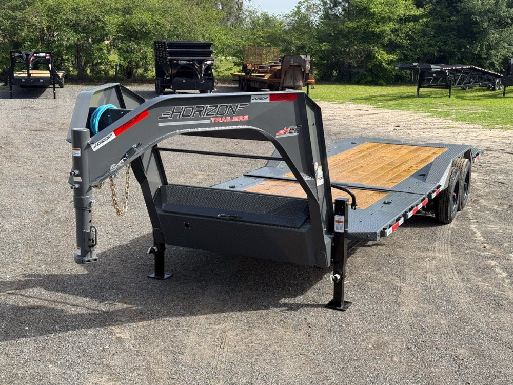 24' Horizon HET Gooseneck Equipment Tilt Trailer Drive Over Fenders - (2) 10K Axles 65-427