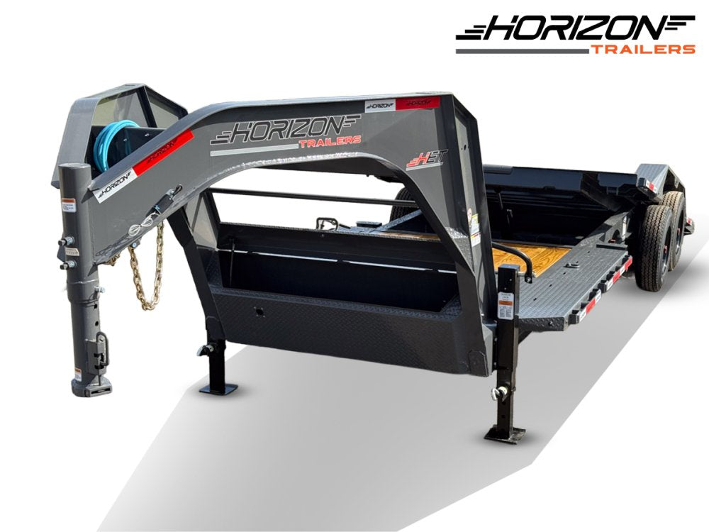 24' Horizon HET Gooseneck Equipment Tilt Trailer Drive Over Fenders - (2) 10K Axles 65-427