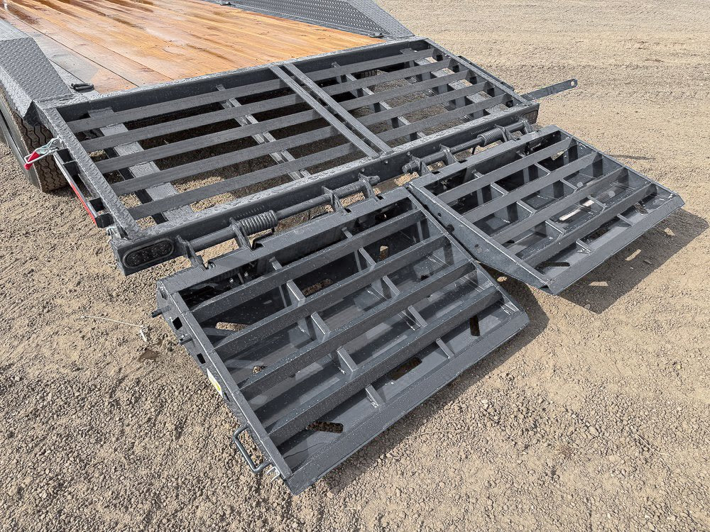 22' Horizon EHZ Bumper Pull Equipment Trailer Drive Over Fenders Mega Ramps - (2) 8K Axles 92-479