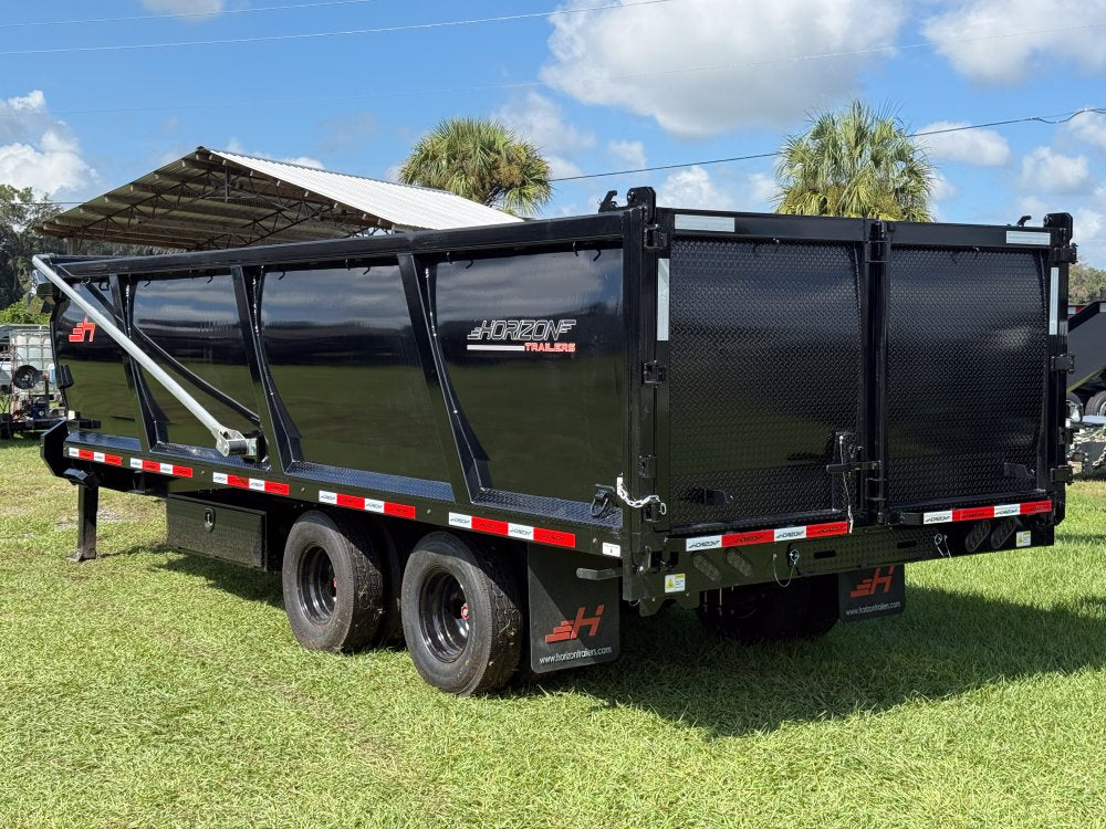 20 Horizon HZH Gooseneck Dump Trailer 48" Side Walls Hydraulic Jacks - (2) 12K Axles 8f-48d