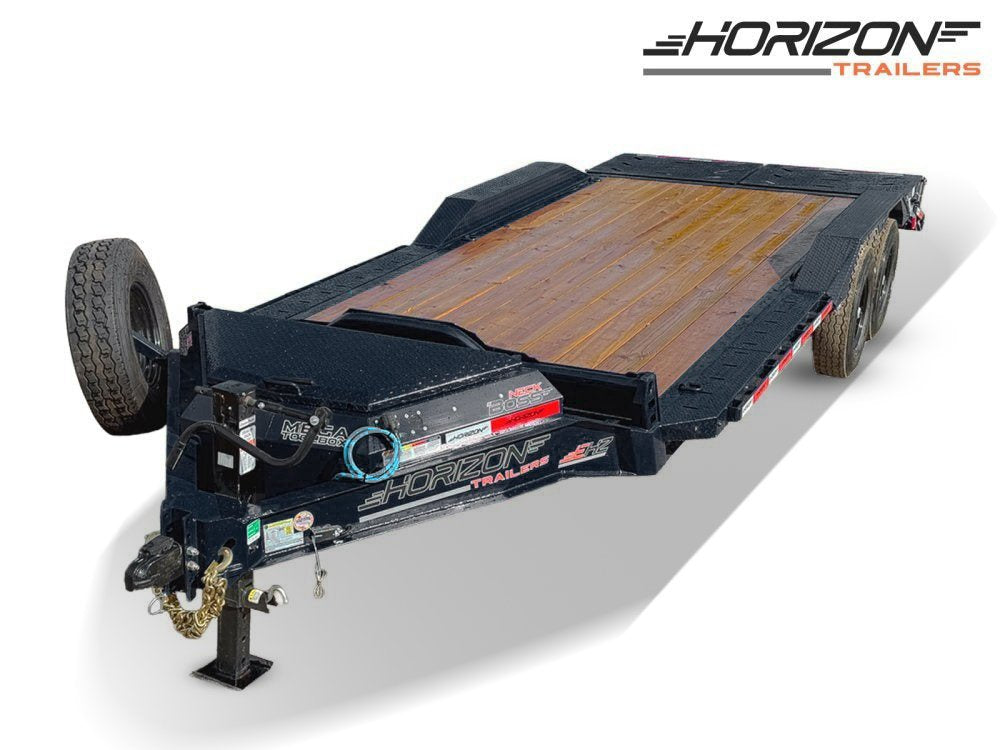 22' Horizon EHZ Bumper Pull Equipment Trailer Drive Over Fenders Mega Ramps - (2) 8K Axles 99-425