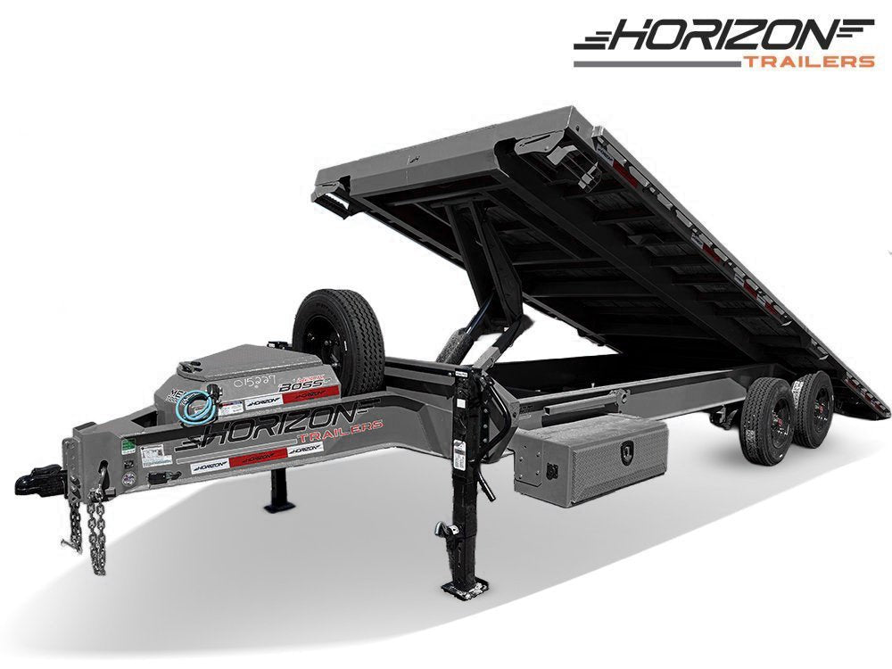 24' Horizon FFT Bumper Pull Full Deckover Tilt Trailer - (2) 10K Axles b6-415