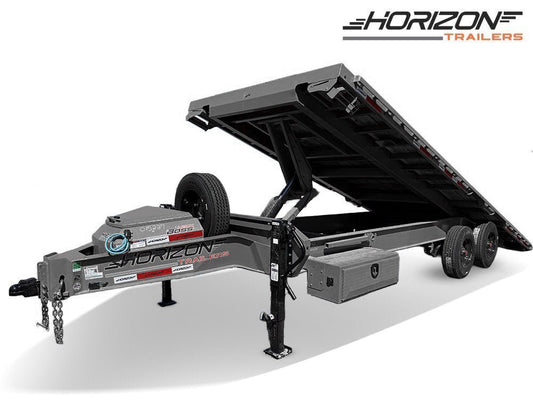 24' Horizon FFT Bumper Pull Full Deckover Tilt Trailer - (2) 10K Axles b6-415