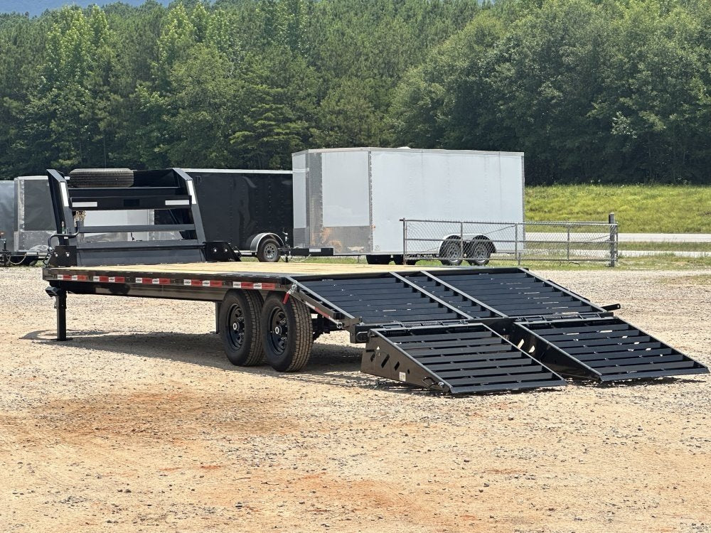26' Horizon FTZ Gooseneck Deckover Trailer Mega Ramps - (2) 7K Axles 17696