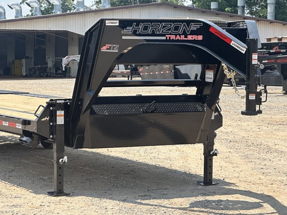 26' Horizon FTZ Gooseneck Deckover Trailer Mega Ramps - (2) 7K Axles 17696