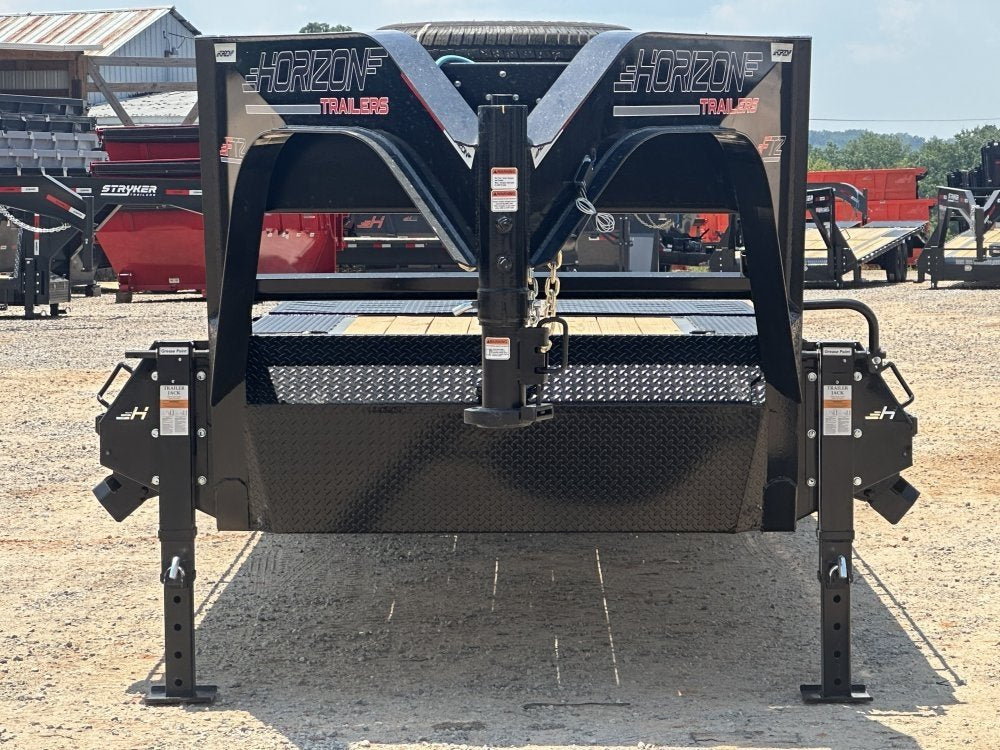 26' Horizon FTZ Gooseneck Deckover Trailer Mega Ramps - (2) 7K Axles 17696