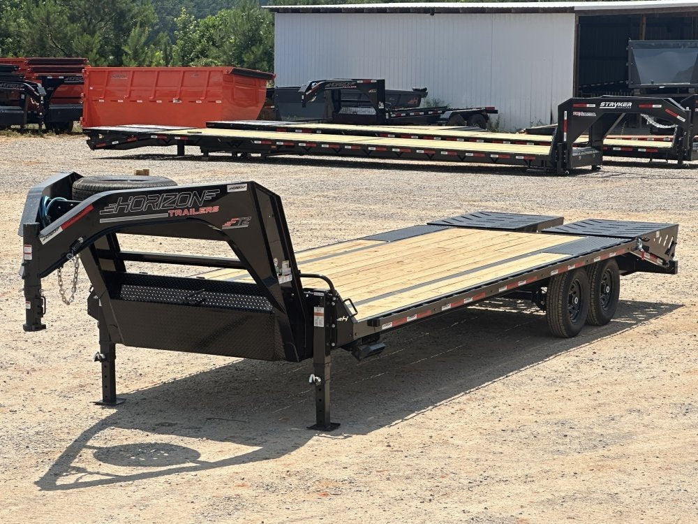 26' Horizon FTZ Gooseneck Deckover Trailer Mega Ramps - (2) 7K Axles 17696
