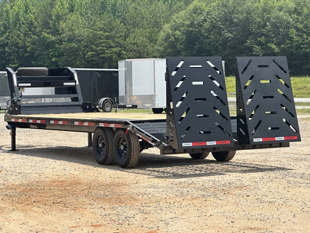 26' Horizon FTZ Gooseneck Deckover Trailer Mega Ramps - (2) 7K Axles 17696