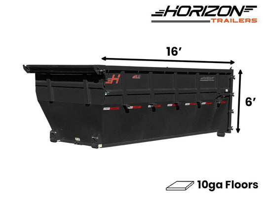 16' Horizon HDZ Roll Off Bin 6' Wall + Tarp 010152