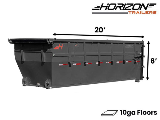 20' Horizon HDZ Roll Off Bin 6' Wall + Tarp 010119