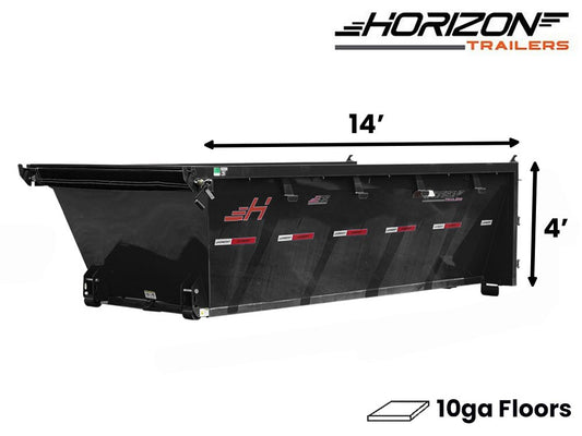 14' Horizon EDZ Roll Off Bin 4' Wall + Tarp 010459