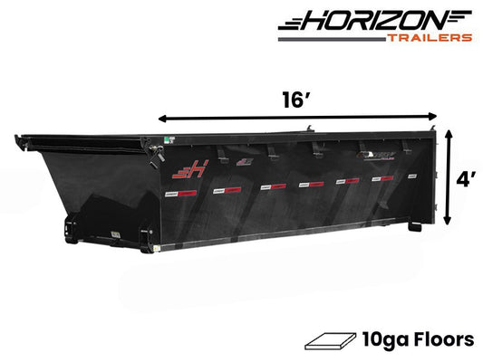 16' Horizon EDZ Roll Off Bin 4' Wall + Tarp 010552