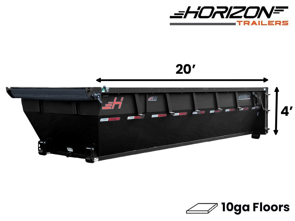 20' Horizon HDZ Roll Off Bin 4' Wall + Tarp 010197