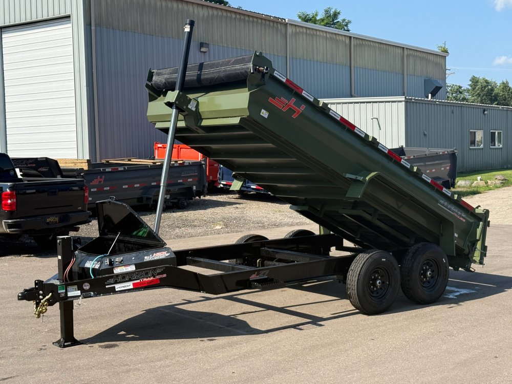 14' Horizon LZ7 Bumper Pull Dump Trailer 24" Side Walls - (2) 7K Axles 018652