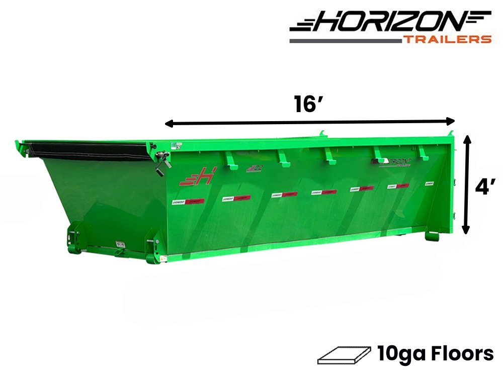 16' Horizon EDZ Roll Off Bin 4' Wall + Tarp 8197