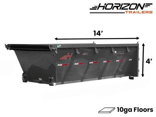14' Horizon EDZ Roll Off Bin 4' Wall + Tarp 8205