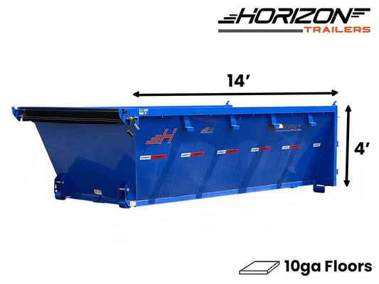 14' Horizon EDZ Roll Off Bin 4' Wall + Tarp 8181