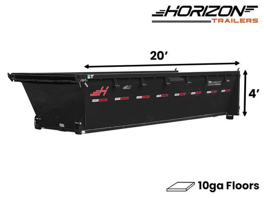 20' Horizon HDZ Roll Off Bin 4' Wall + Tarp 5941