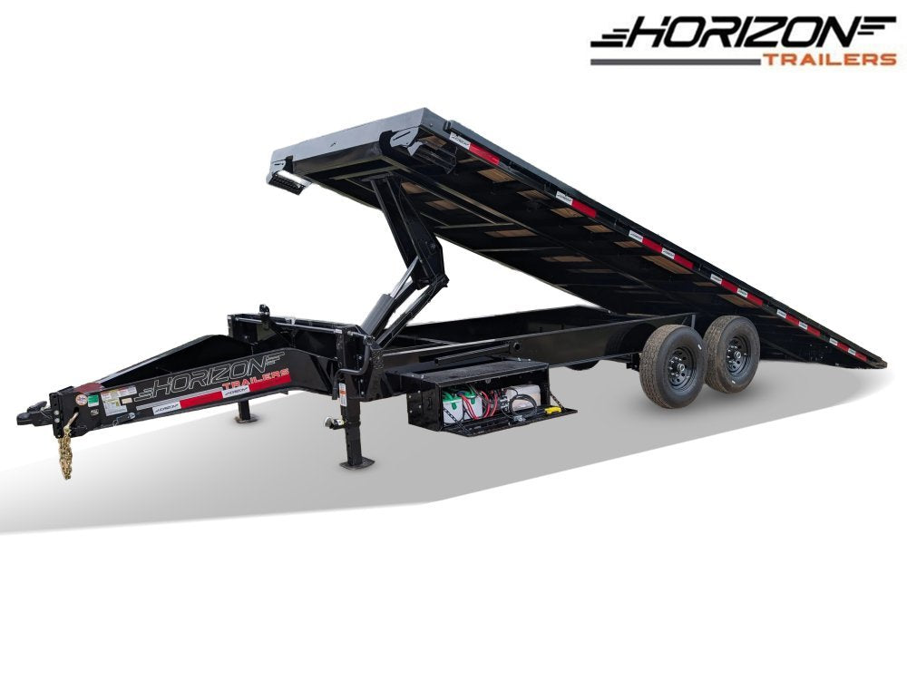 24' Horizon FFT Bumper Pull Full Deckover Tilt Trailer - (2) 7K Axles 12020
