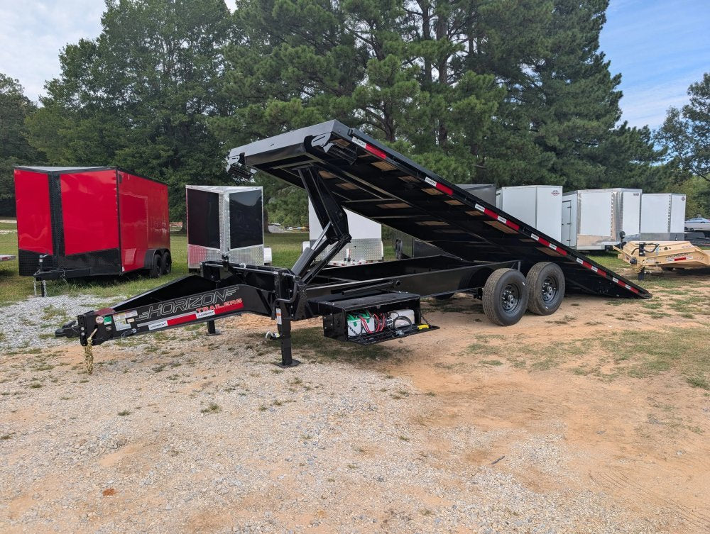 24' Horizon FFT Bumper Pull Full Deckover Tilt Trailer - (2) 7K Axles 12020
