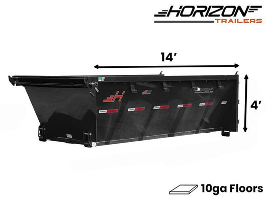 14' Horizon EDZ Roll Off Bin 4' Wall + Tarp 8840