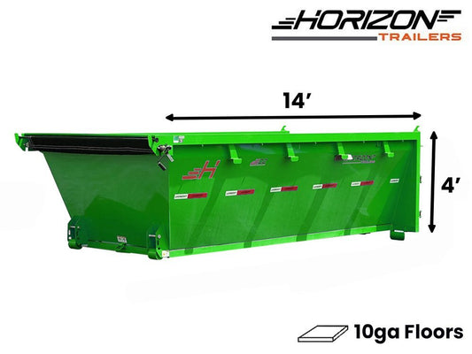 14' Horizon EDZ Roll Off Bin 4' Wall + Tarp 8830
