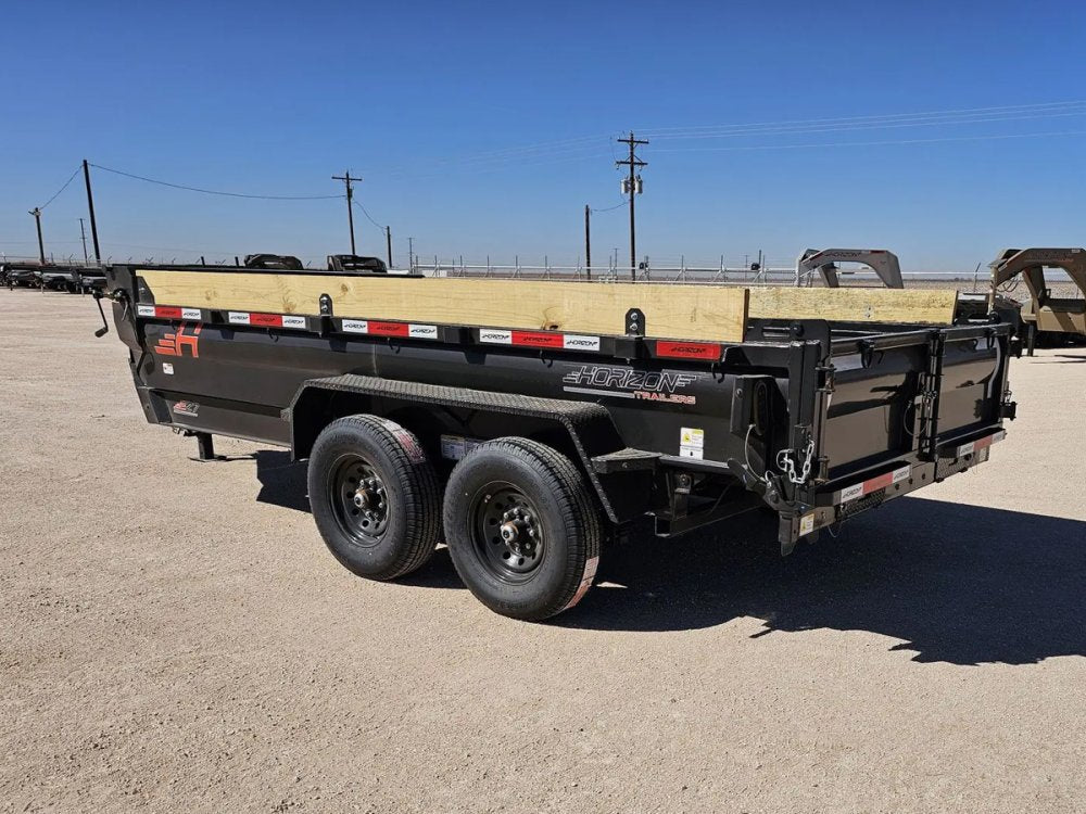 14' Horizon EZ7 Bumper Pull Dump Trailer 19" Sides - (2) 7K Axles 018777