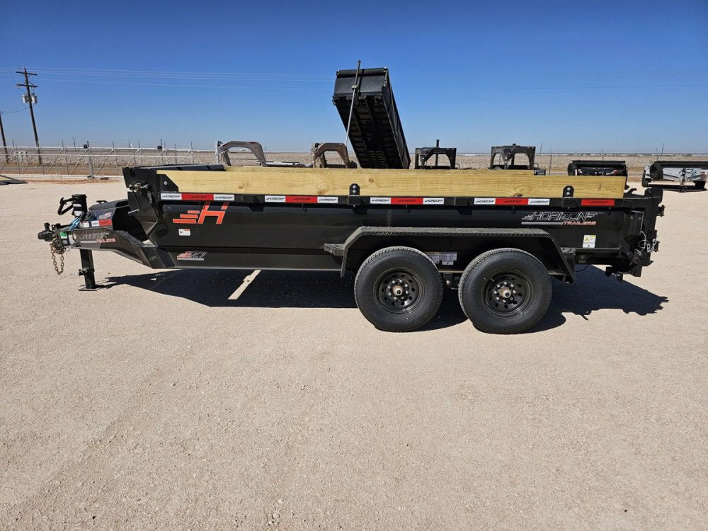 14' Horizon EZ7 Bumper Pull Dump Trailer 19" Sides - (2) 7K Axles 018777