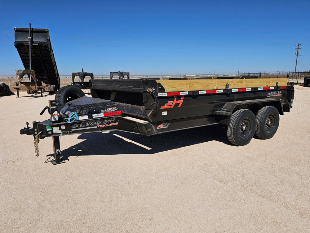 14' Horizon EZ7 Bumper Pull Dump Trailer 19" Sides - (2) 7K Axles 018777