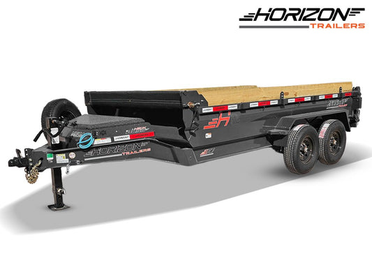 14' Horizon EZ7 Bumper Pull Dump Trailer 19" Sides - (2) 7K Axles 018771