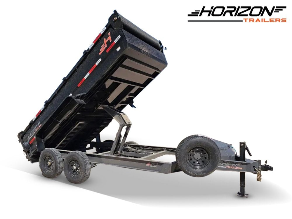 14' Horizon LZ7 Bumper Pull Dump Trailer 30" Side Walls - (2) 7K Axles 15926