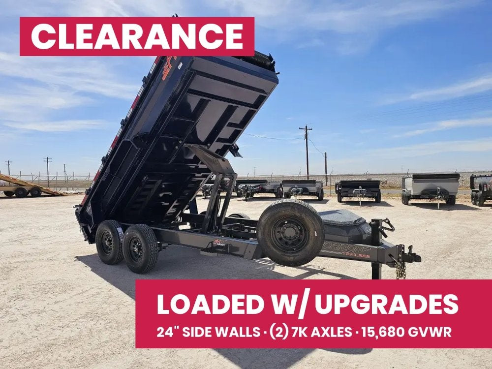 14' Horizon HZ7 Bumper Pull Dump Trailer 24" Side Walls - (2) 7K Axles 15273
