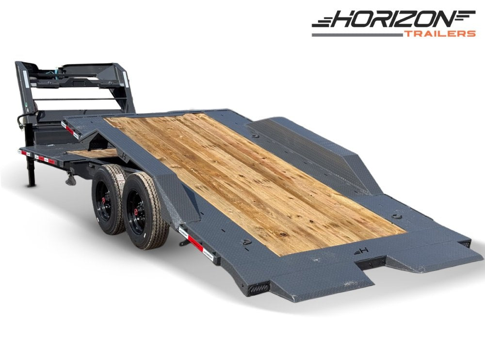 24' Horizon HET Gooseneck Equipment Tilt Trailer Drive Over Fenders - (2) 10K Axles 65-427