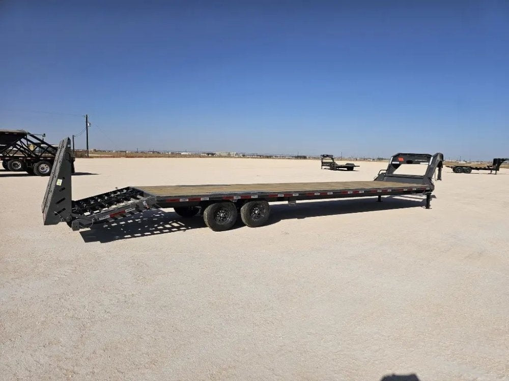 36' Horizon FTZ Gooseneck Hotshot Non-CDL Deckover Trailer Mega Ramps - (2) 7K Axles 16233