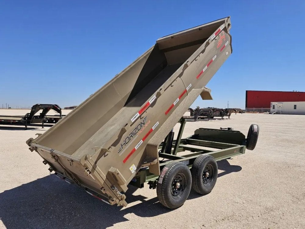 14' Horizon LZ7 Bumper Pull Dump Trailer 30" Side Walls - (2) 7K Axles 15933