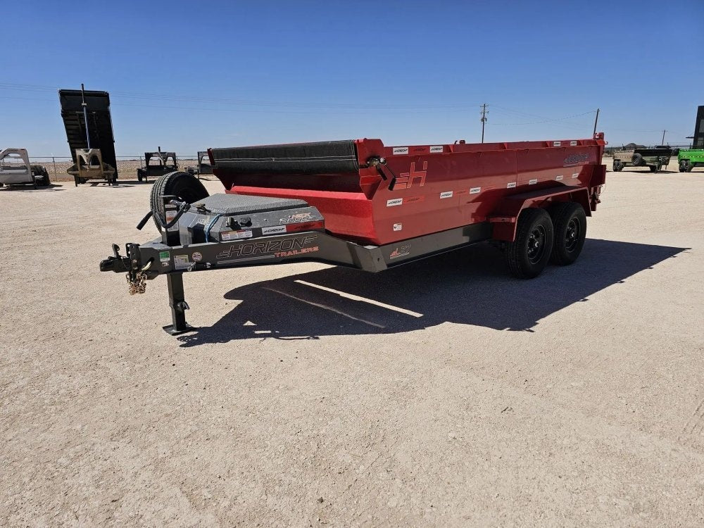 14' Horizon LZ7 Bumper Pull Dump Trailer 30" Side Walls - (2) 7K Axles 15927