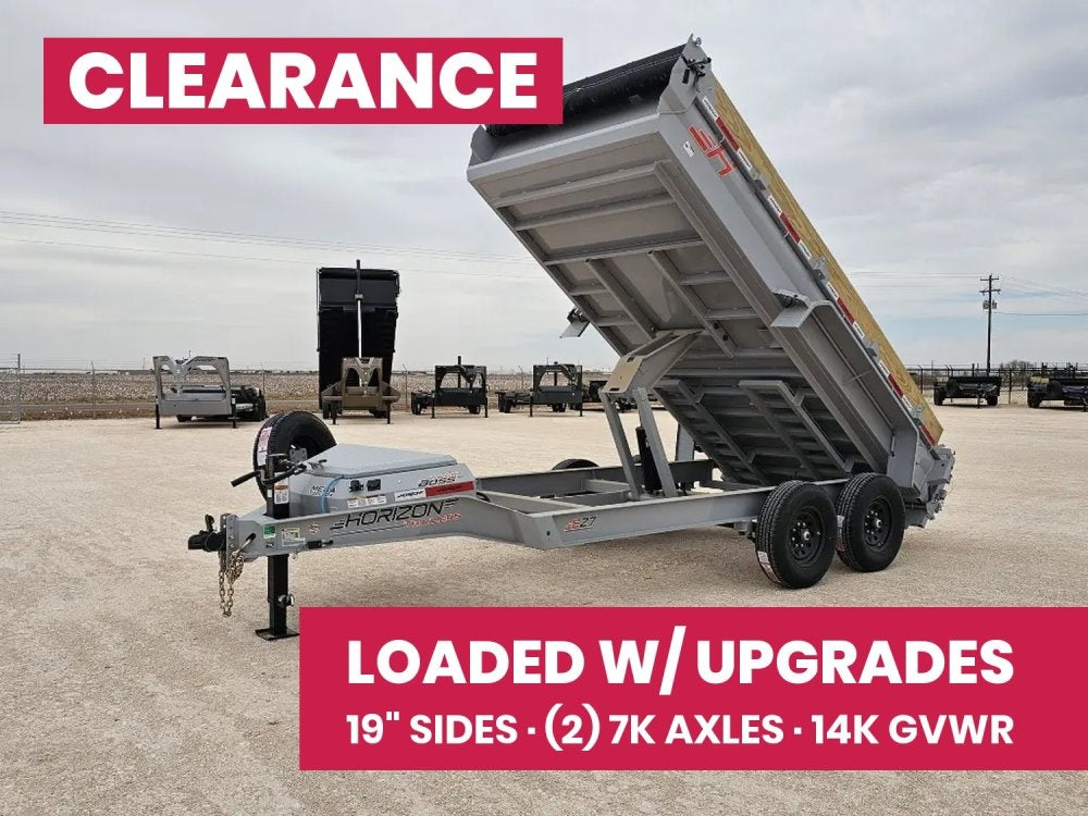 14' Horizon EZ7 Bumper Pull Dump Trailer 19" Sides - (2) 7K Axles 15853