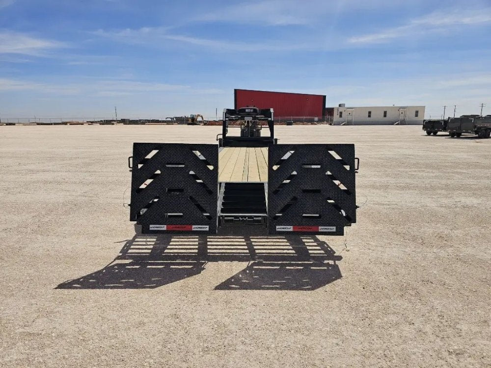 26' HEH Gooseneck Equipment Trailer Drive Over Fenders Mega Ramps - (2) 10K Axles 16126