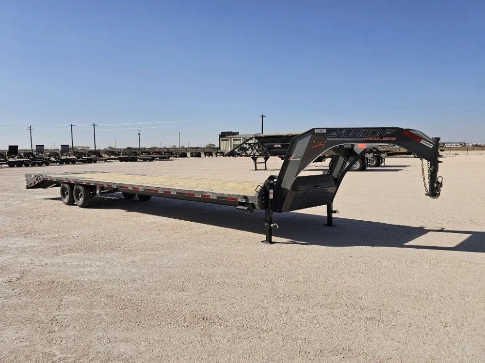 36' Horizon FTZ Gooseneck Hotshot Non-CDL Deckover Trailer Mega Ramps - (2) 7K Axles 16233