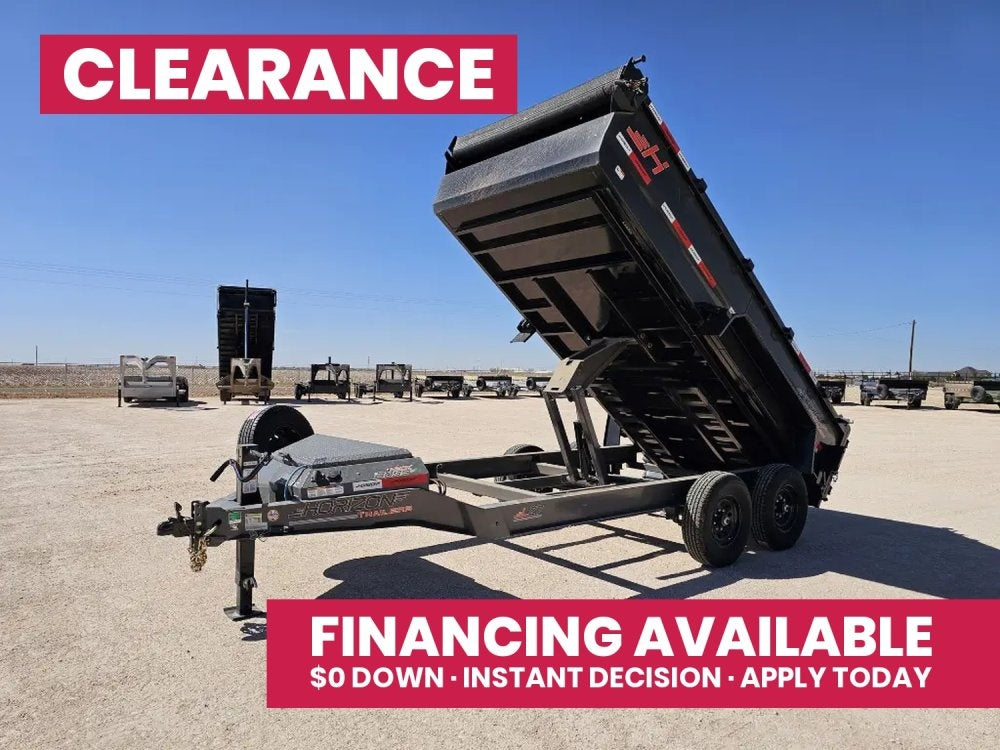 14' Horizon LZ7 Bumper Pull Dump Trailer 30" Side Walls - (2) 7K Axles 15926