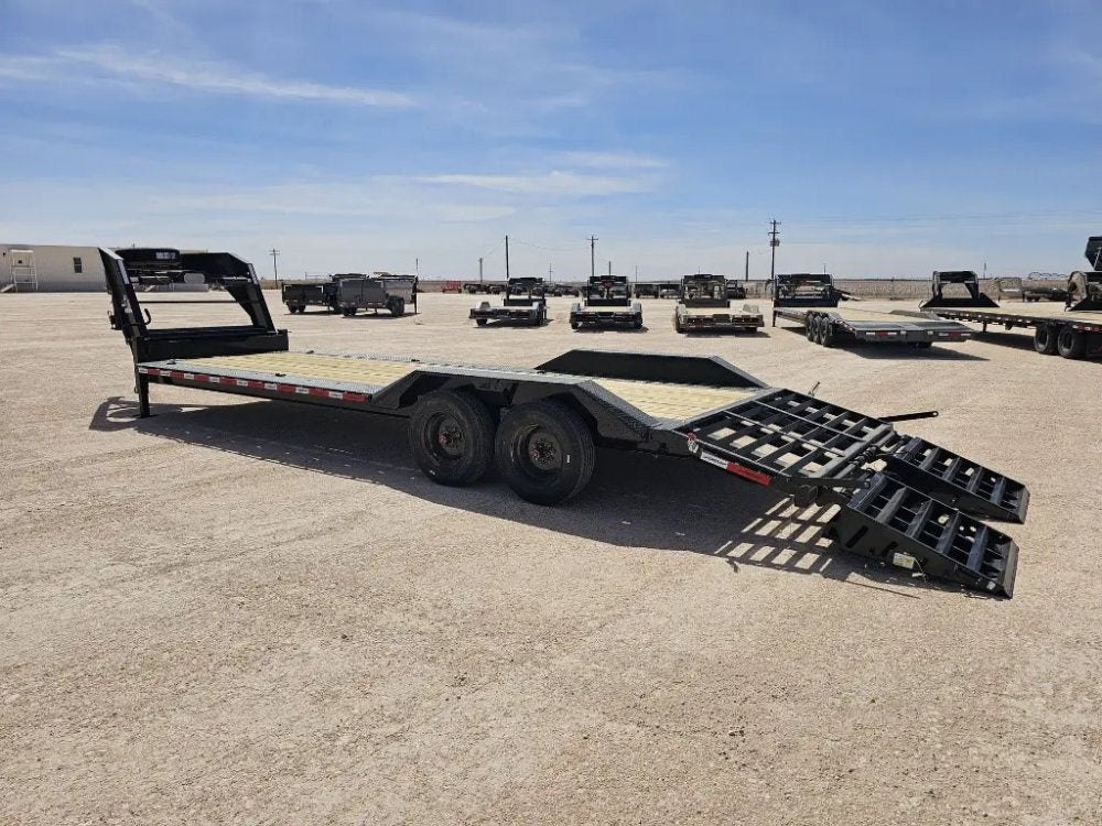 26' HEH Gooseneck Equipment Trailer Drive Over Fenders Mega Ramps - (2) 10K Axles 16126