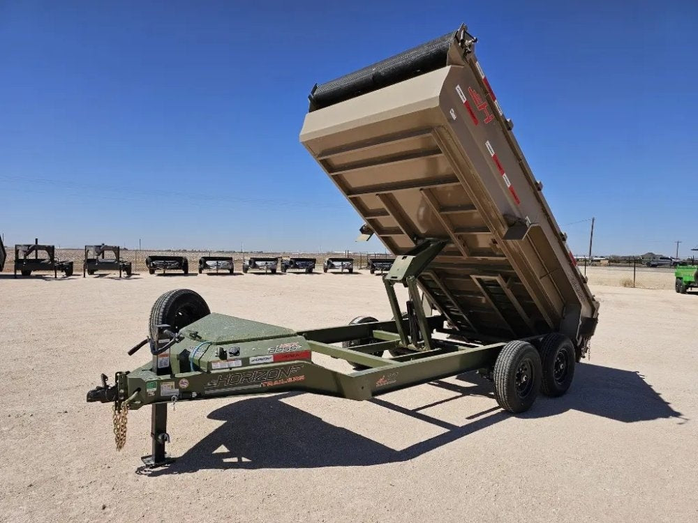14' Horizon LZ7 Bumper Pull Dump Trailer 30" Side Walls - (2) 7K Axles 15933