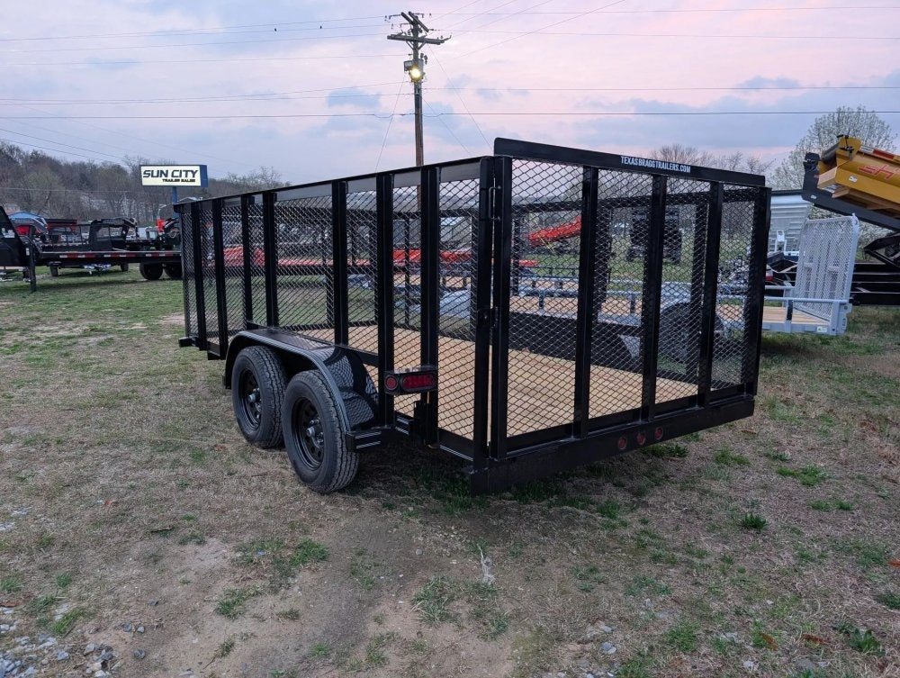 7 x 14 Landscape Tandem Axle Utility Trailer Texas Bragg 6.5k 261050