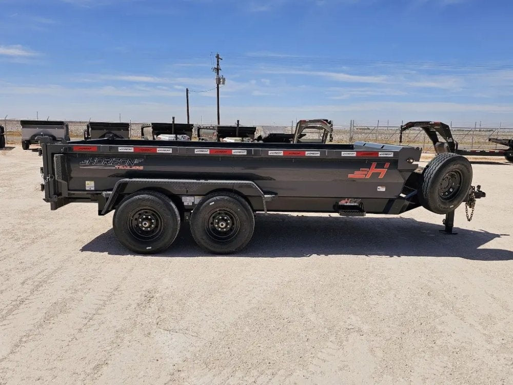 14' Horizon HZ7 Bumper Pull Dump Trailer 24" Side Walls - (2) 7K Axles 15063