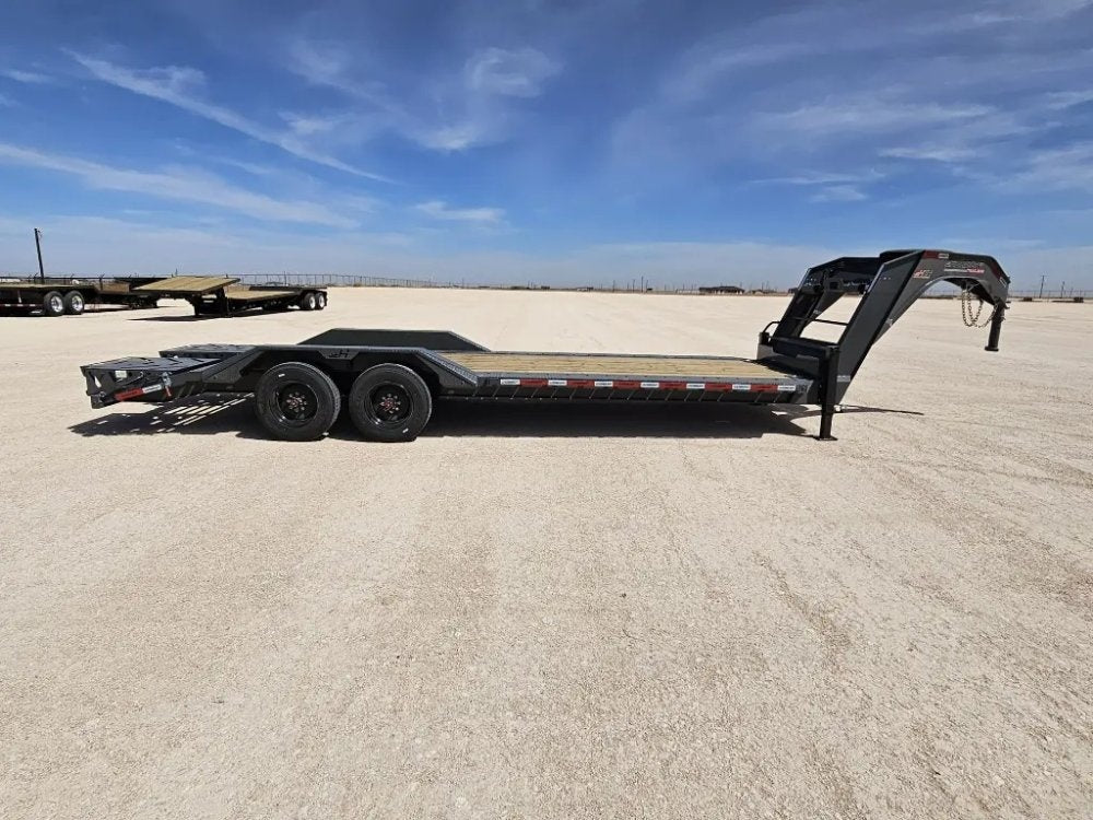 24' HEH Gooseneck Equipment Trailer Drive Over Fenders Mega Ramps - (2) 10K Axles 14756