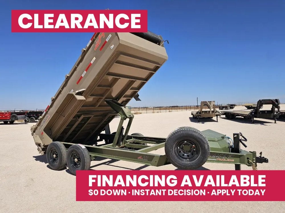14' Horizon LZ7 Bumper Pull Dump Trailer 30" Side Walls - (2) 7K Axles 15933