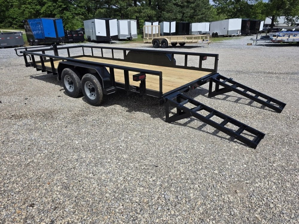 7 x 18 Equipment Trailer Pipe Top Rail Texas Bragg 9900 GVWR 252622